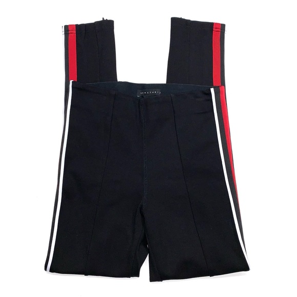 Sanctuary Track Sport Red Stripe Zipper Hem Pull on Ponte Pant Size Small - Picture 2 of 7